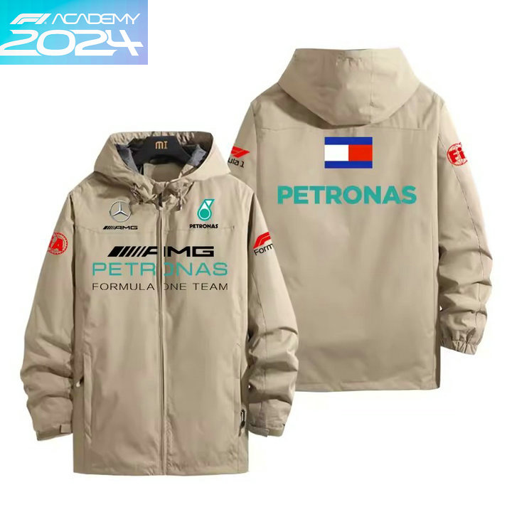 2024 Veste Mercedes-AMG Petronas Formula One Capuche Homme Coupe-vent Imperméable